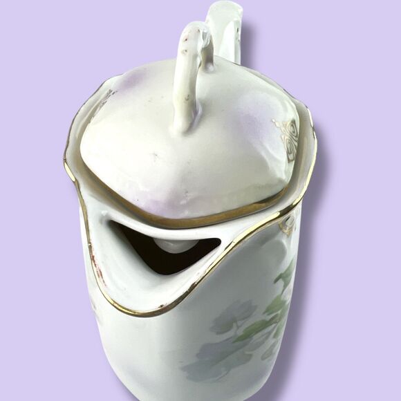 Antique Art Nouveau Demitasse Chocolate Pot/Espresso Set Three Crown Germany 7pc - Picture 12 of 15